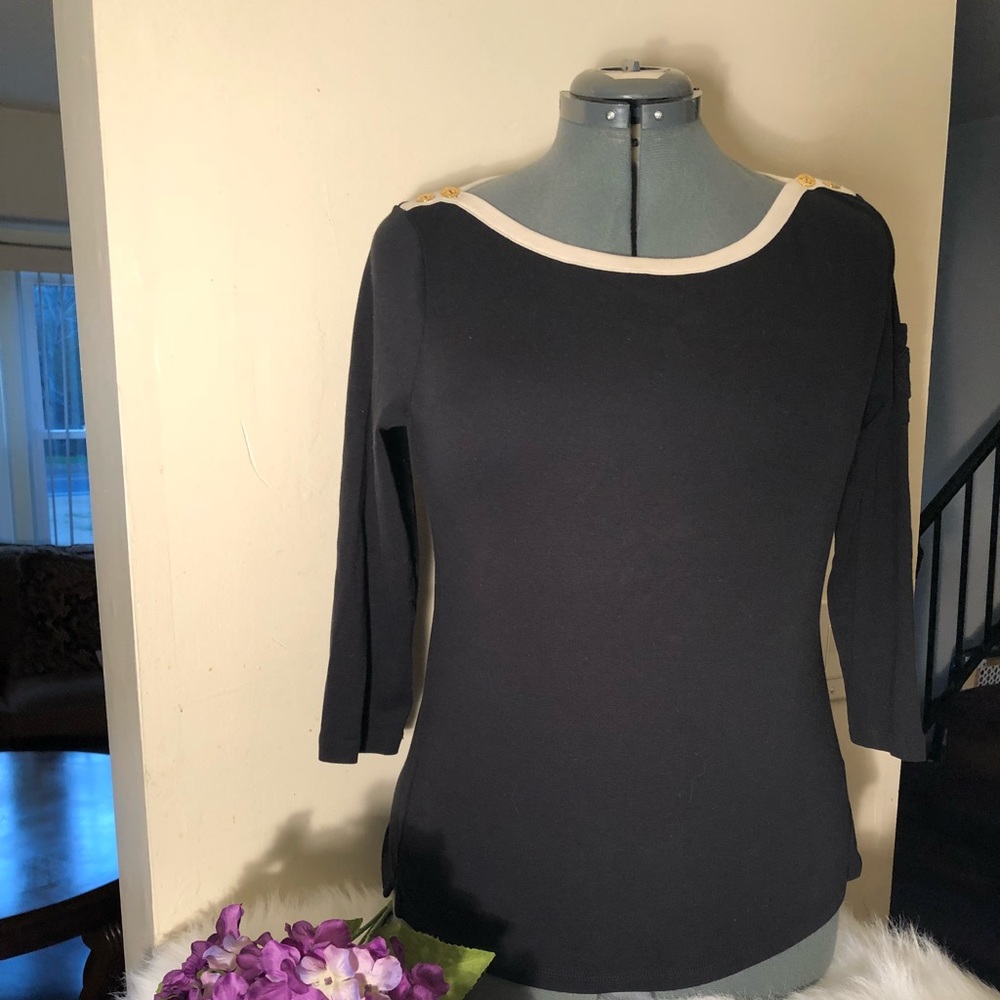 Black and cream Ralph Lauren cotton shirt XL